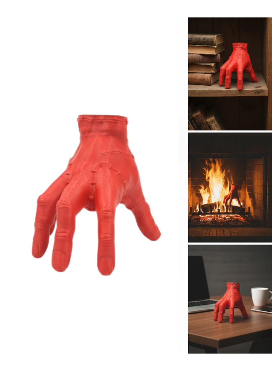 3D Dekoratif Kırmızı El Biblo 17x16 cm Modern Ev Aksesuarı