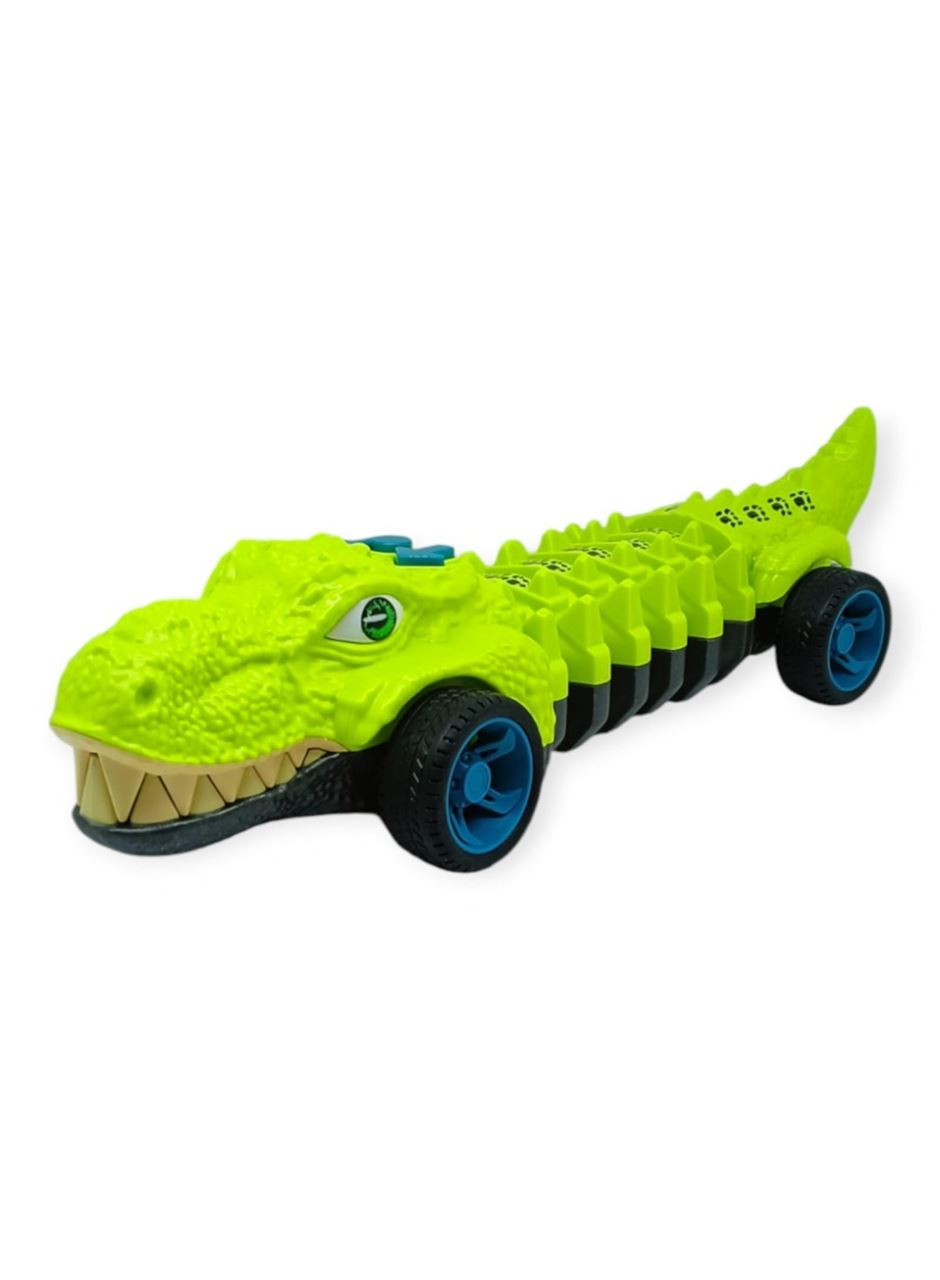 Timsah Araba - Otomatik Hareketli Sesli Işıklı 32 cm - Açık Yeşil Timsah