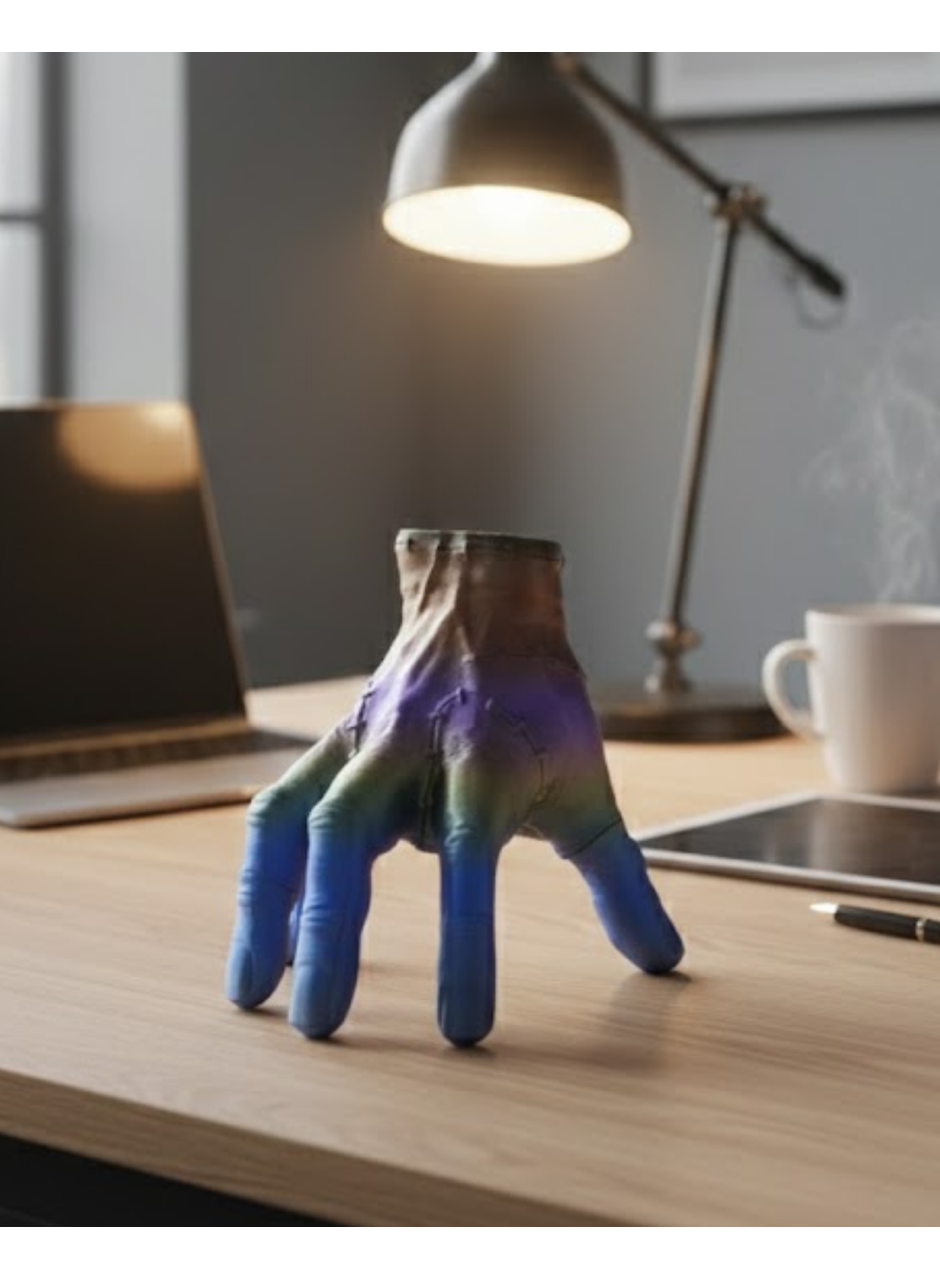 3D Tasarım Rengarenk El Biblo 27x22 cm Özgün ve Şık Aksesuar