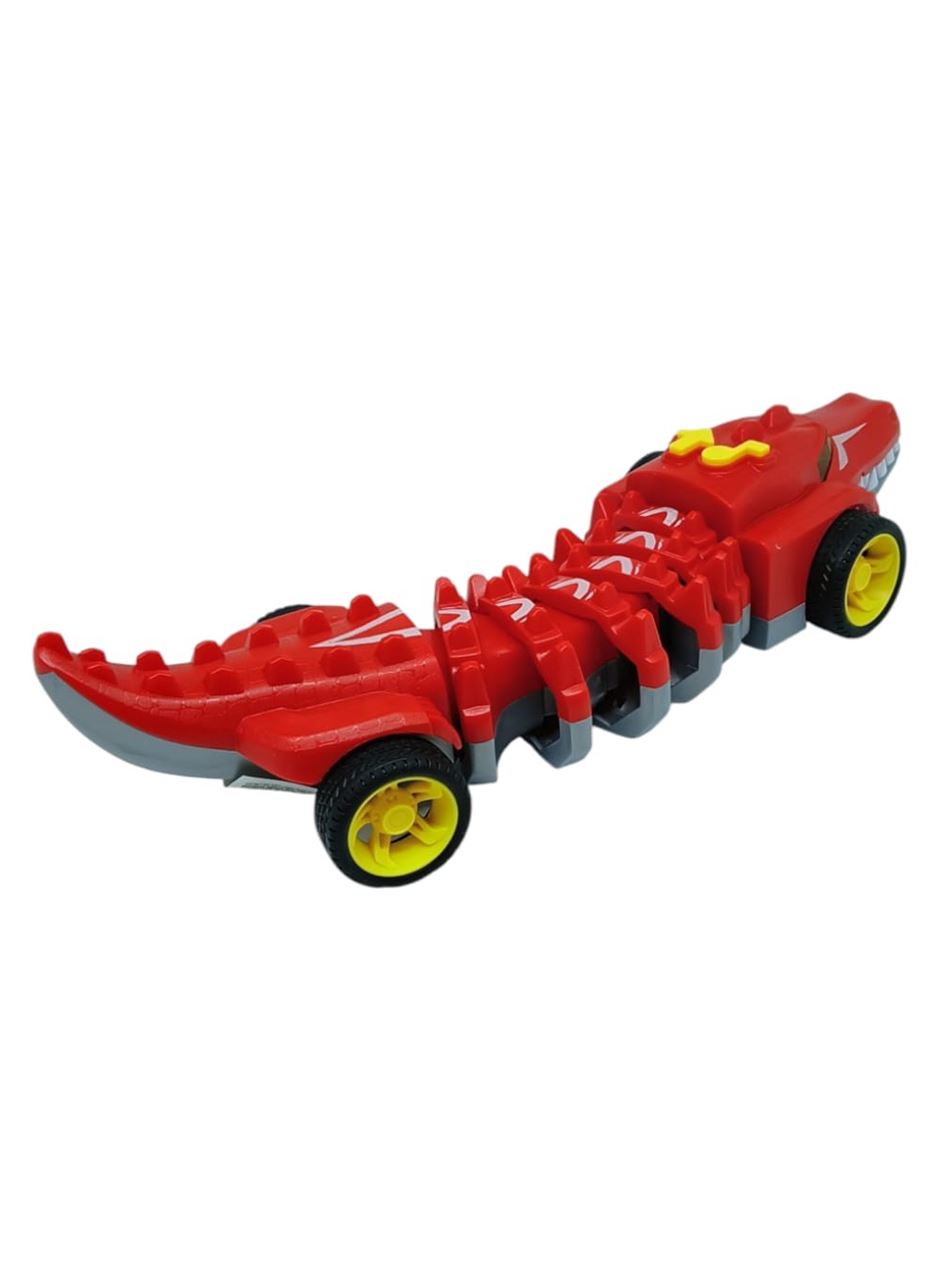 Timsah Araba - Otomatik Hareketli Sesli Işıklı 32 cm - Kırmızı Timsah