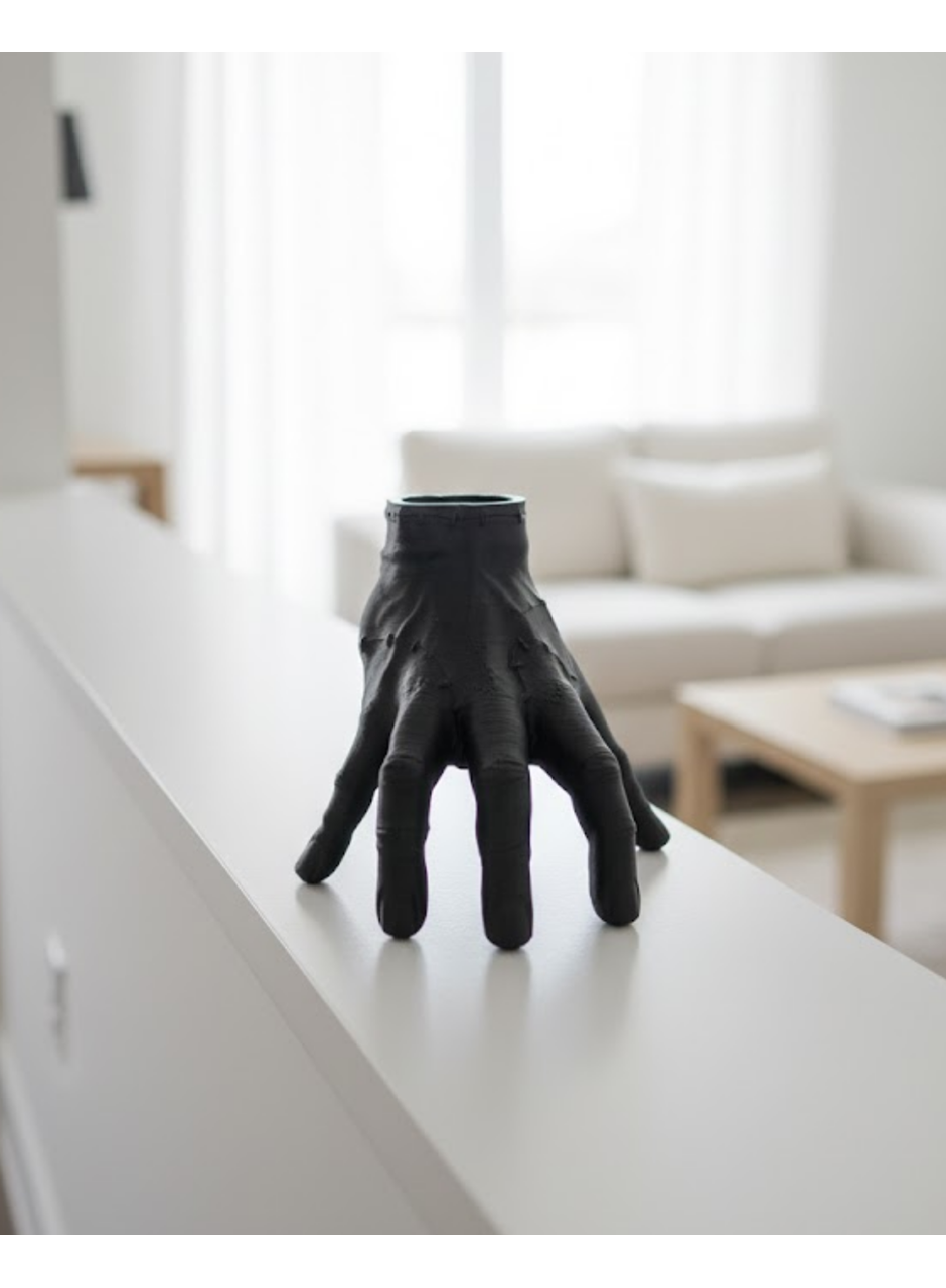 3D Modern Siyah El Biblo 17x16 cm Ev ve Ofis Dekorasyonu