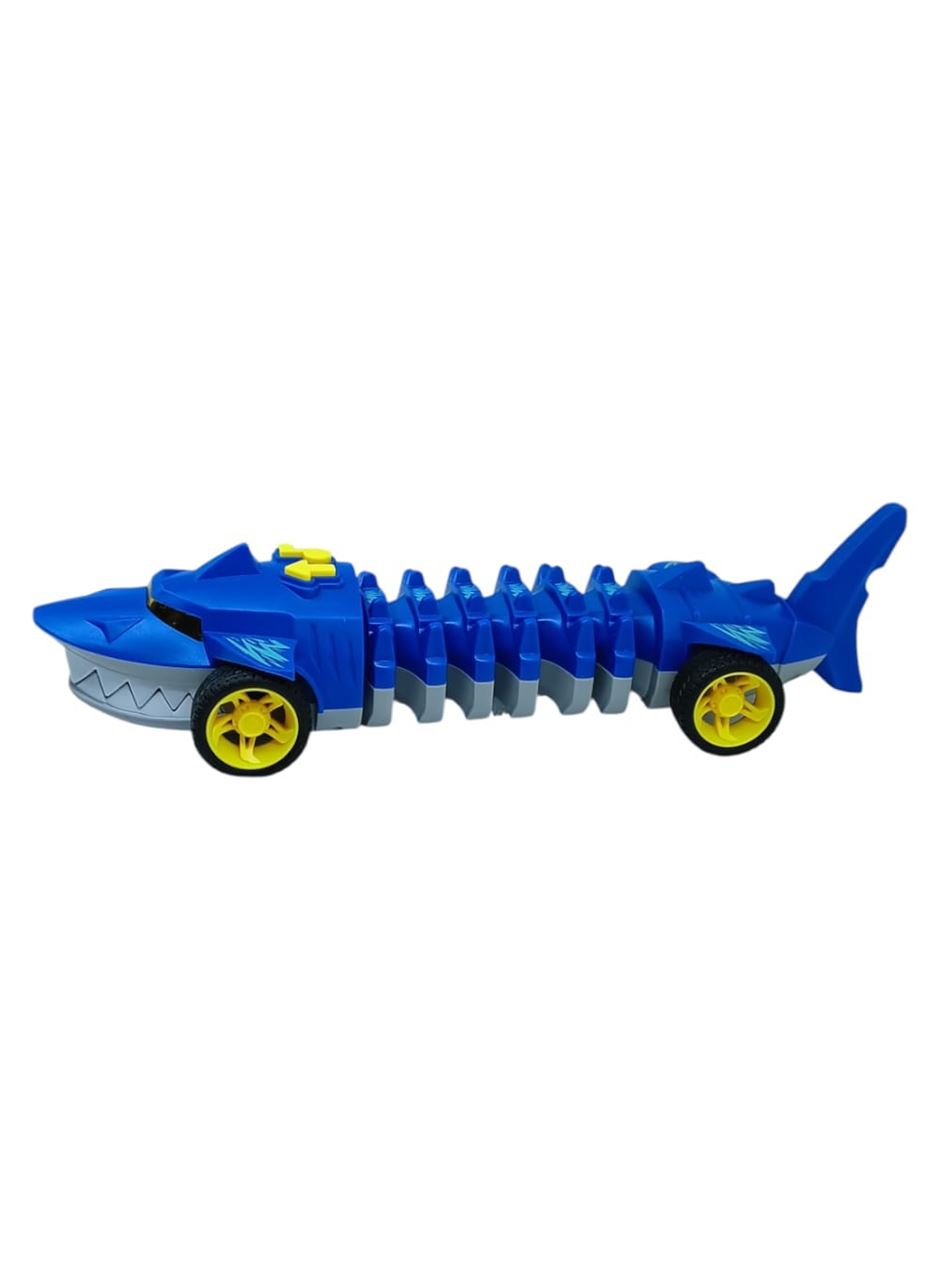 Köpekbalığı Araba - Otomatik Hareketli Sesli Işıklı 32 cm - Mavi Köpekbalığı