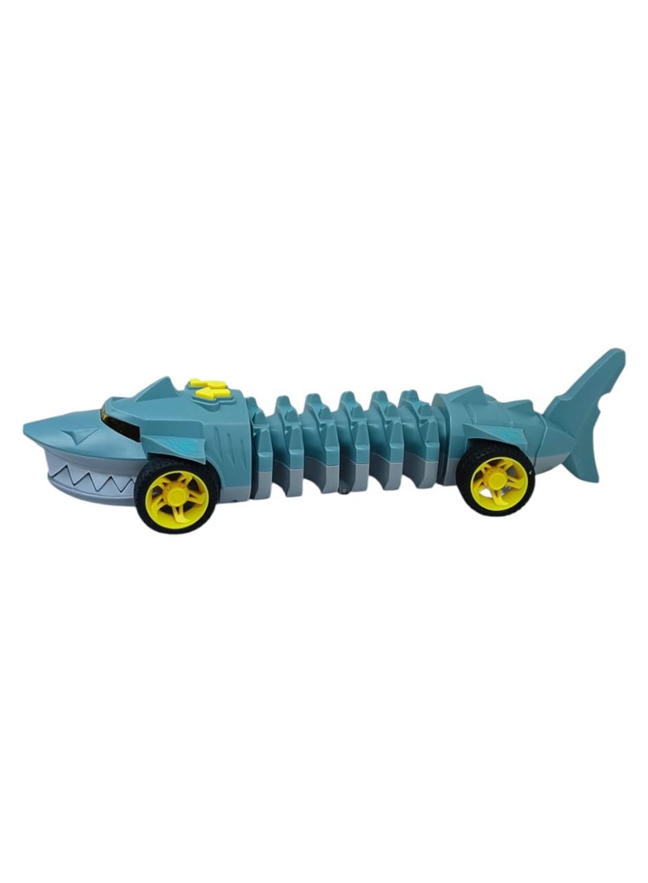 Köpekbalığı Araba - Otomatik Hareketli Sesli Işıklı 32 cm - Gri Köpekbalığı