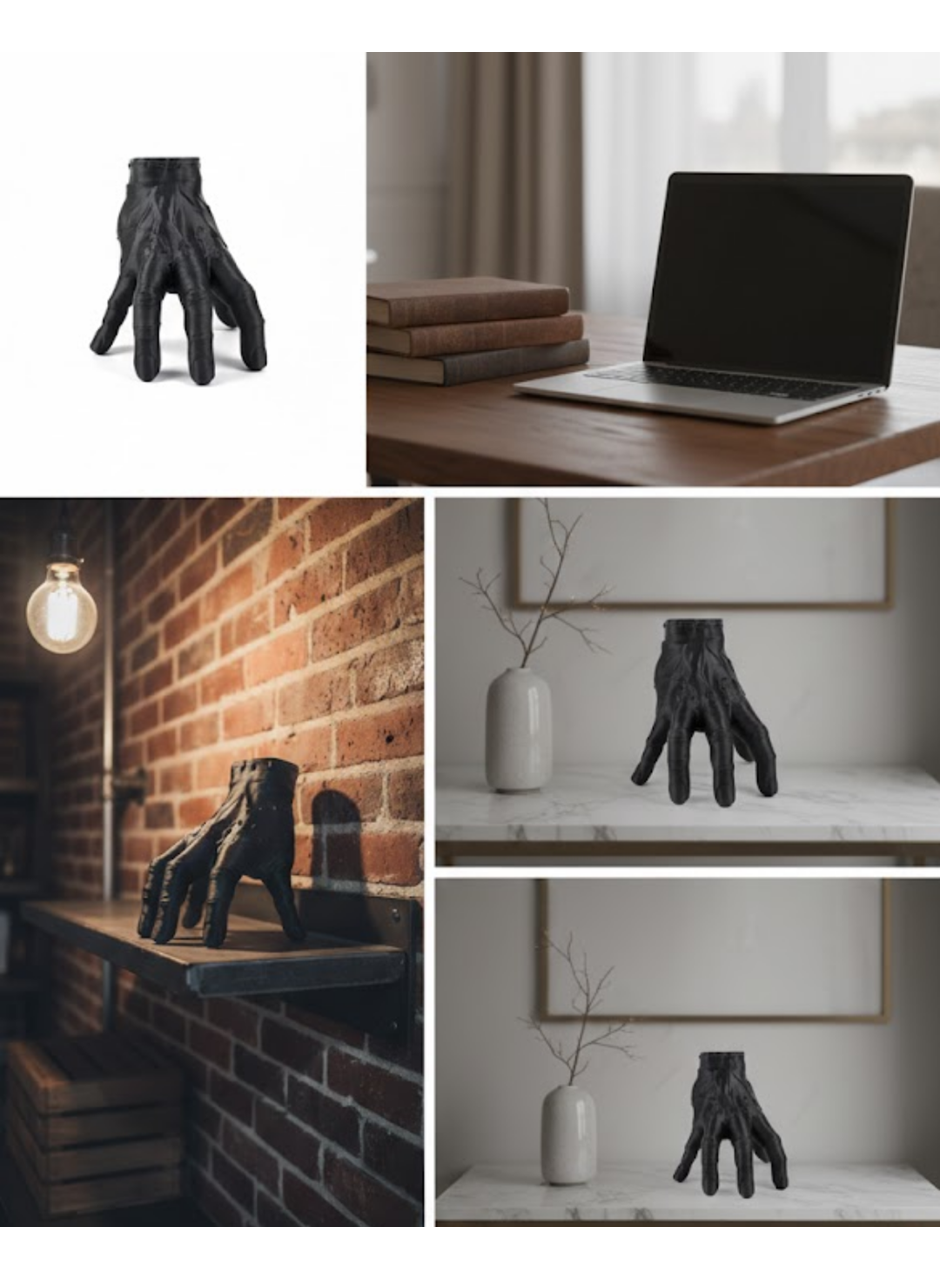 3D Dekoratif Siyah El Obje 17x16 cm Gotik ve Modern Aksesuar