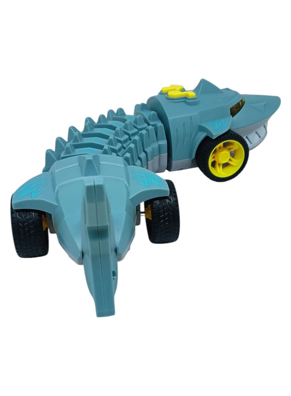 Köpekbalığı Araba - Otomatik Hareketli Sesli Işıklı 32 cm - Gri Köpekbalığı