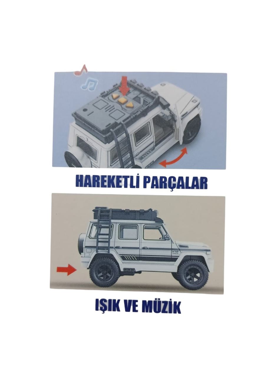 Sesli Işıklı Metal Off- Road Araba 17 cm - D700-04 - Mavi