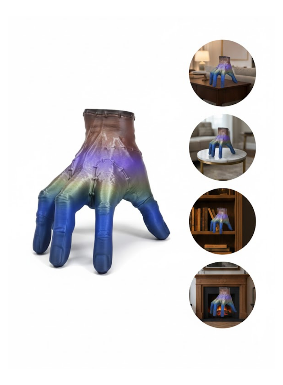 3D Multicolor El Biblo 27x22 cm Sanatsal ve Dikkat Çekici Dekor