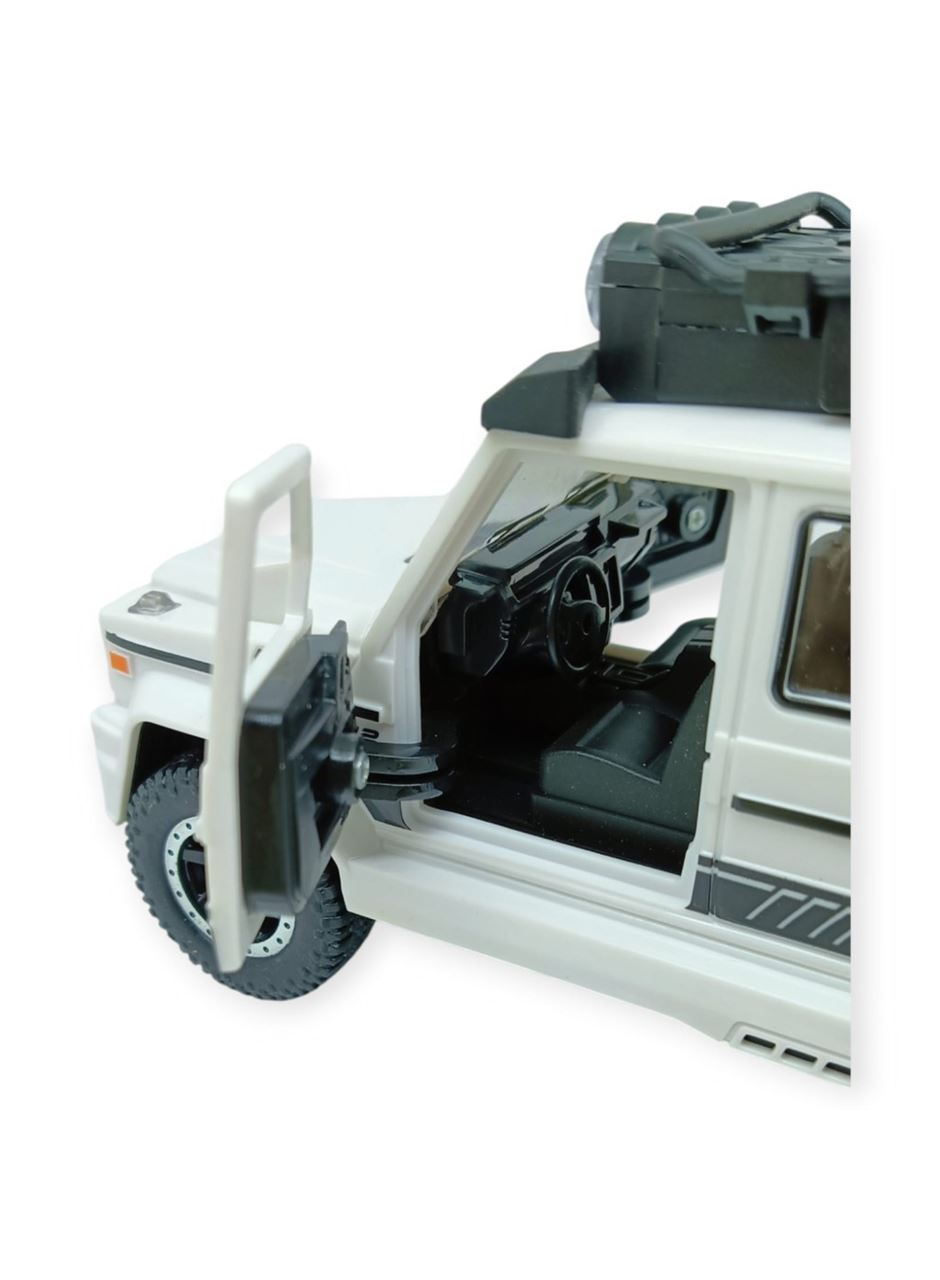 Sesli Işıklı Metal Off- Road Araba 16 cm - D700-04 - Beyaz