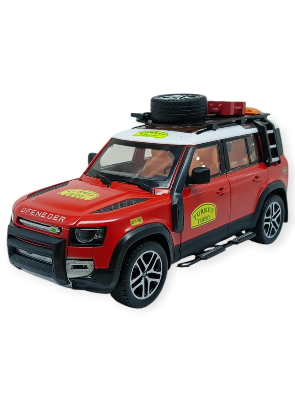 Model Araçlar - Metal Sesli Off-Road Araba 22 cm - Kırmızı