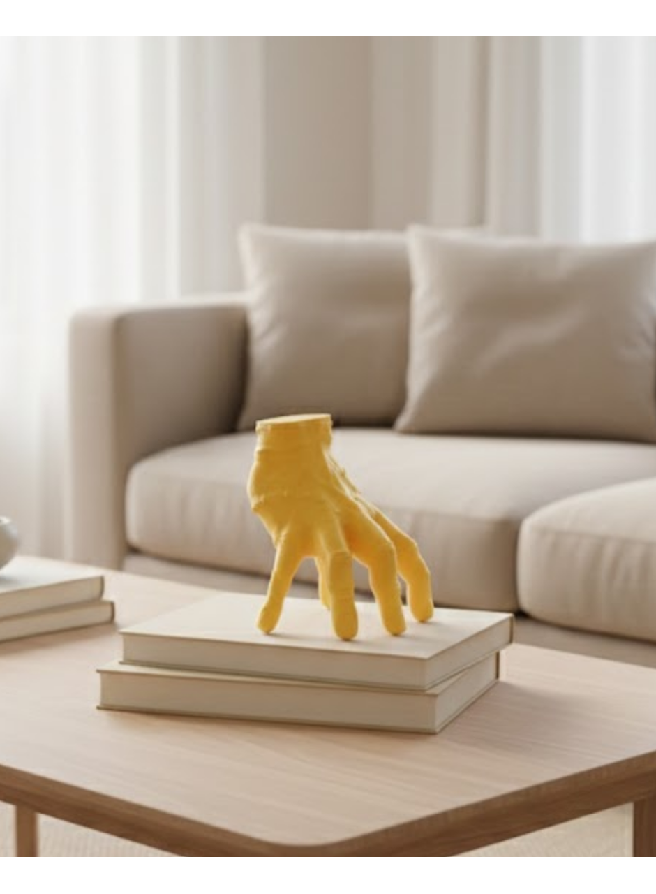 3D Sarı El Tasarım Dekor 17x16 cm Konsol ve Şömine Üstü Aksesuar