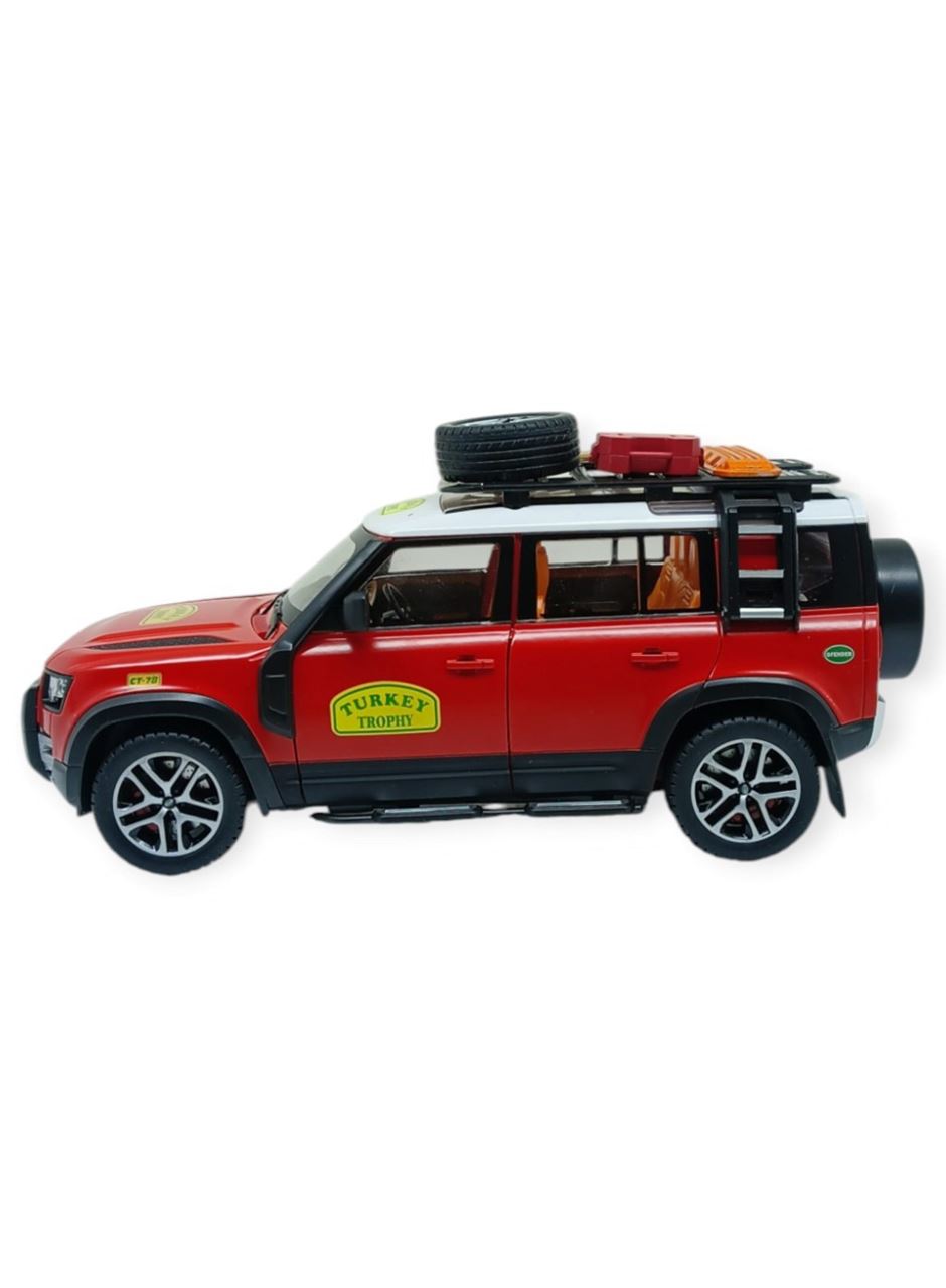 Model Araçlar - Metal Sesli Off-Road Araba 22 cm - Kırmızı