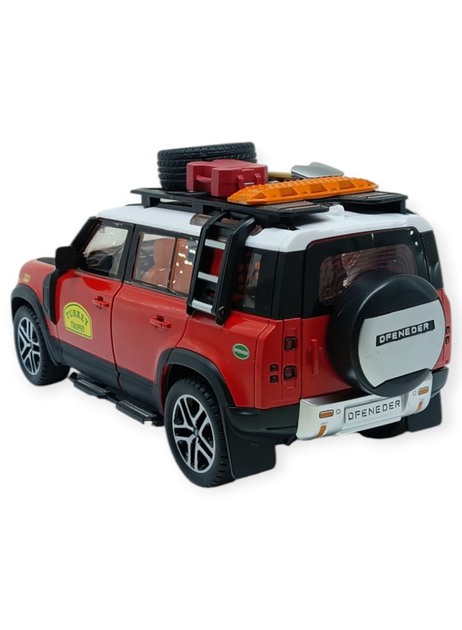 Model Araçlar - Metal Sesli Off-Road Araba 22 cm - Kırmızı