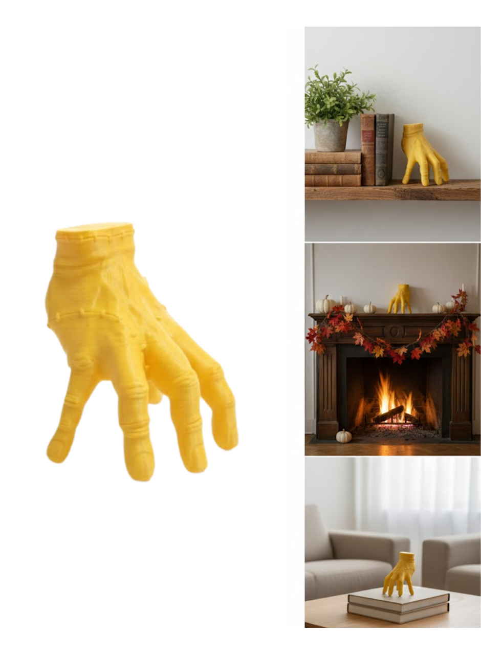 3D Sarı El Tasarım Dekor 17x16 cm Konsol ve Şömine Üstü Aksesuar