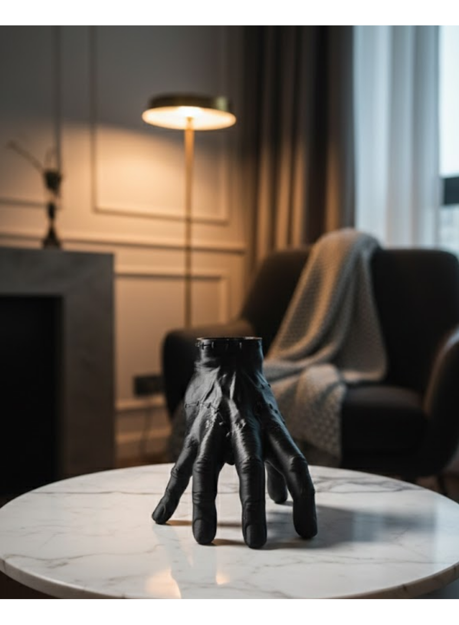 3D Modern Siyah El Heykeli 27x22 cm Konsol ve Raf Üstü Dekor