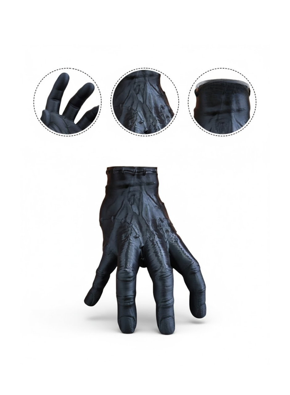 3D Modern Siyah El Heykeli 27x22 cm Konsol ve Raf Üstü Dekor