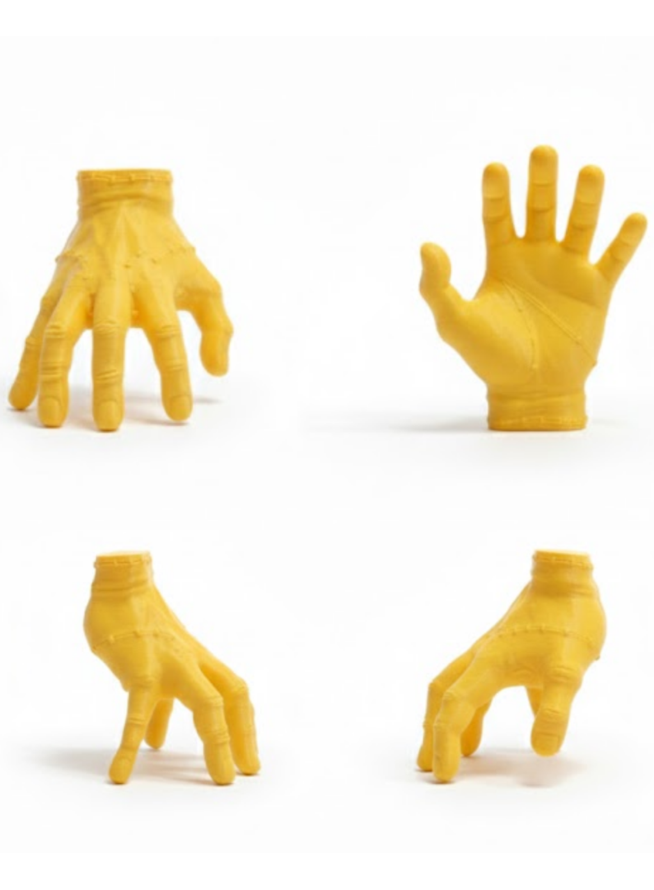 3D Dekoratif Sarı El Obje 17x16 cm Şık ve Dikkat Çekici Tasarım