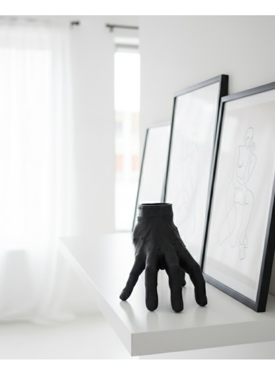 3D Siyah El Biblo 27x22 cm İddialı Ev Dekorasyonu