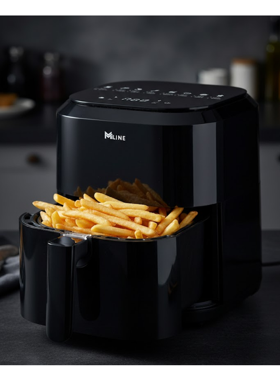 1360W Güçlü 4 Litre Kapasiteli Dokunmatik Cam Hazneli Airfryer