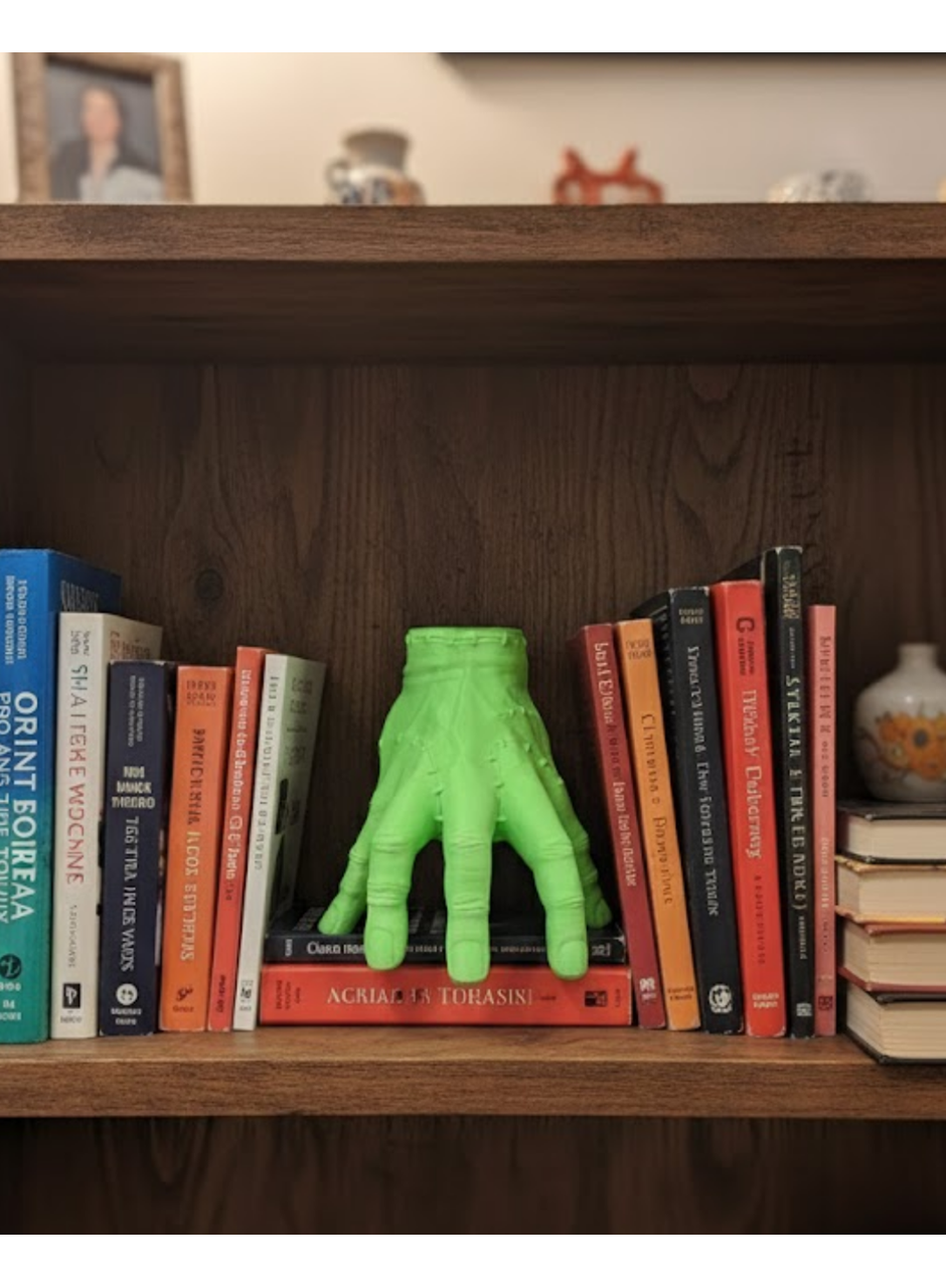 3D Modern Yeşil El Heykeli 27x22 cm Raf ve Konsol Üstü Dekor