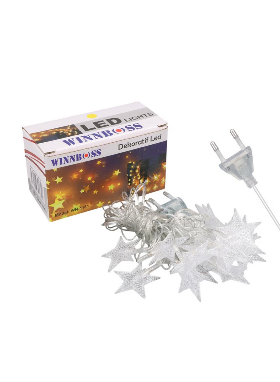 5 Metre 20 Yıldızlı LED Işık Zinciri Daylight Beyaz Salon ve Oda Dekoru