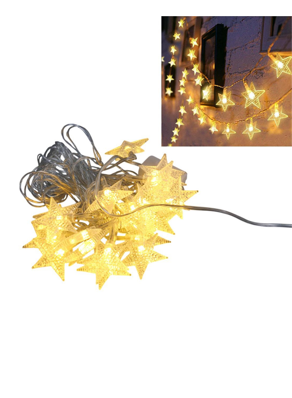 5 Metre 20 Yıldızlı LED Işık Zinciri Daylight Beyaz Salon ve Oda Dekoru