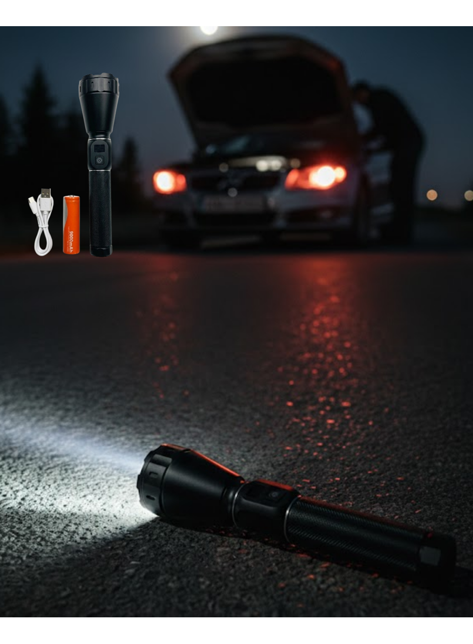 Uzun Ömürlü Bataryalı Şarjlı El Feneri Güçlü LED Aydınlatma