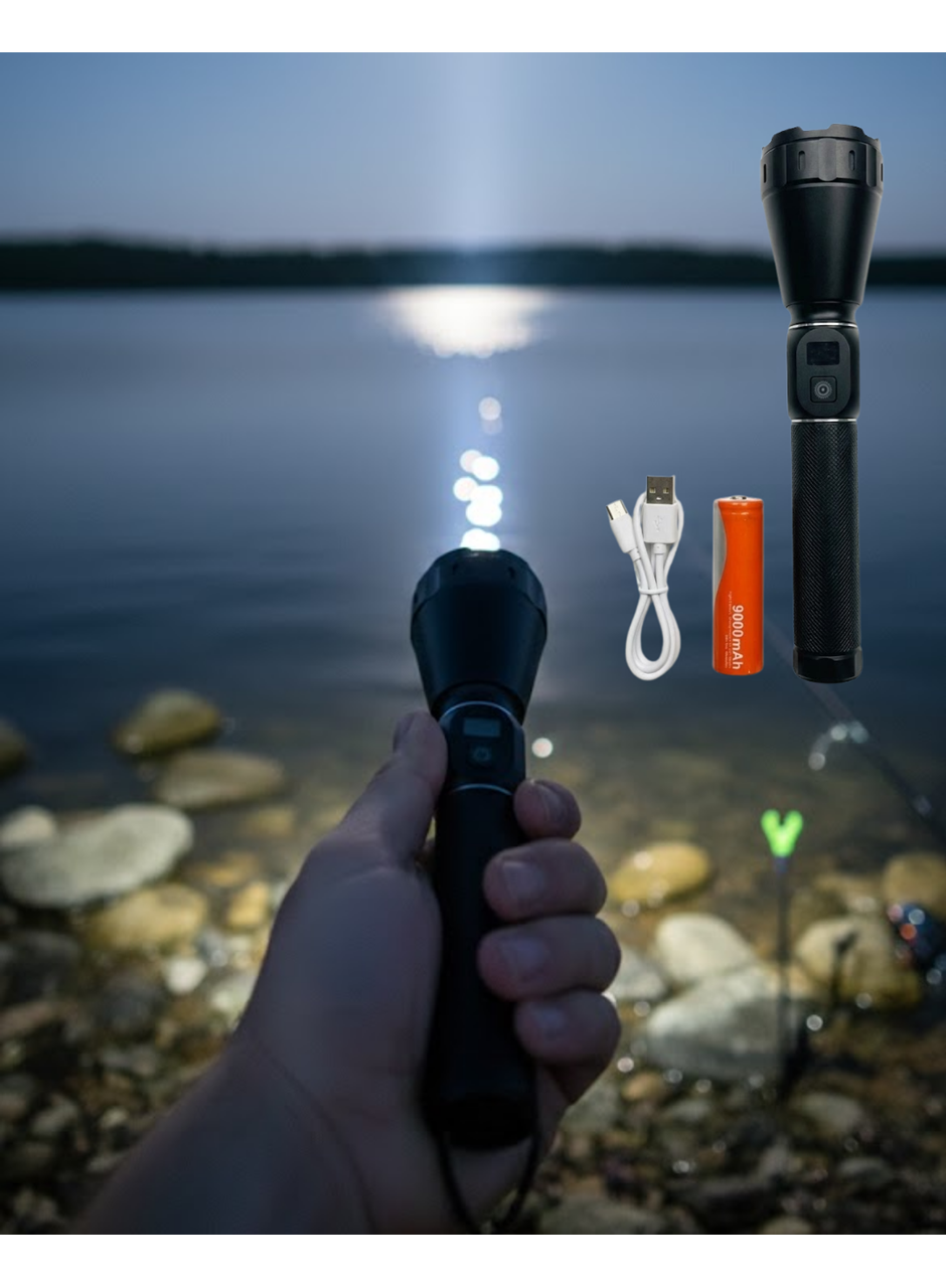 60W Güçlü LED El Feneri 6000 Lümen Uzun Mesafe Aydınlatma Seti