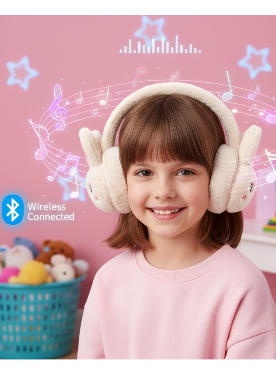 Kablosuz Peluş Bluetooth Kulaklık Mikrofonlu Şarjlı Müzik Çalar