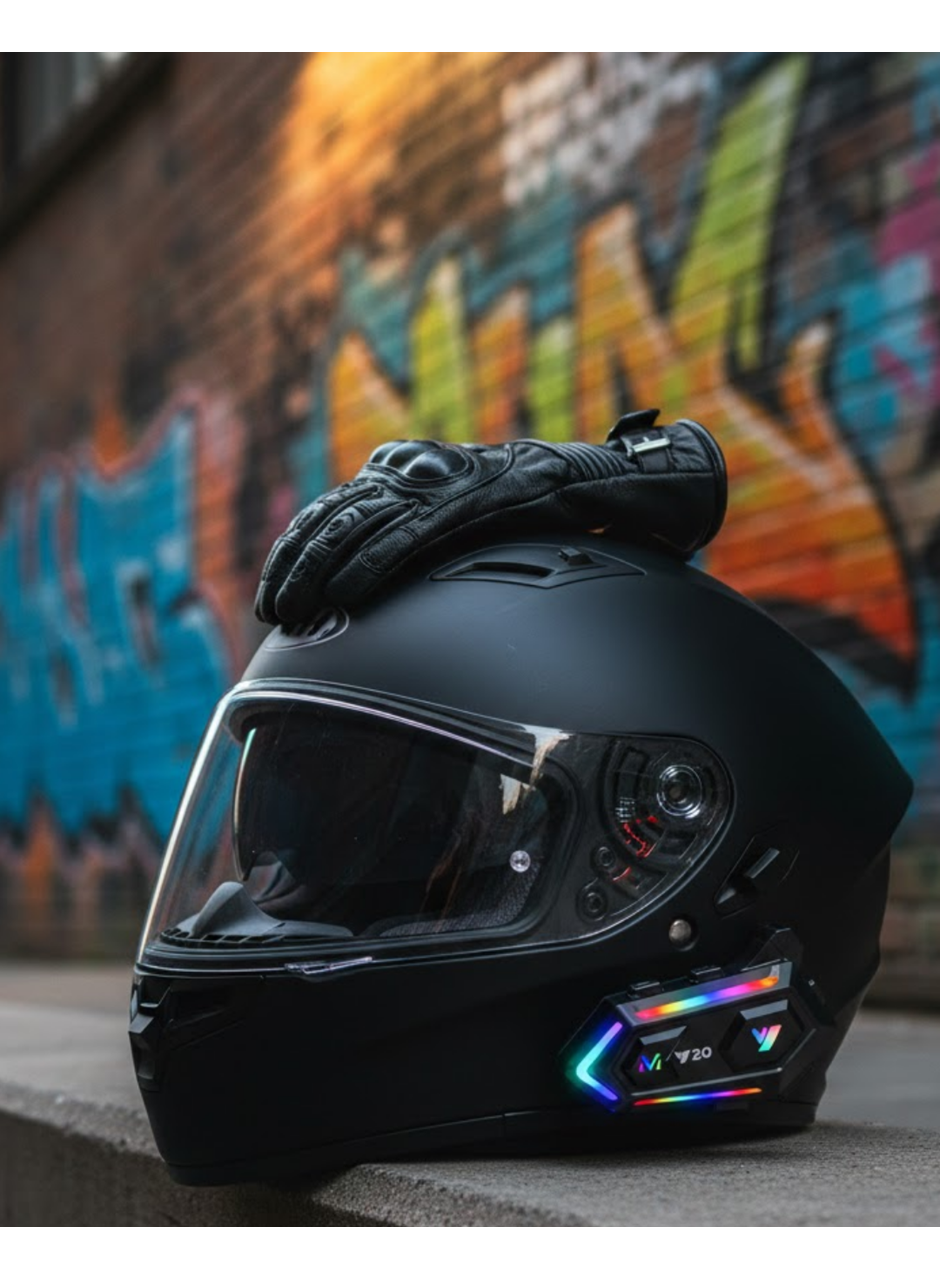 Intercom Mesafeli IPX6 Suya Dayanıklı Kask Kulaklık Sistemi