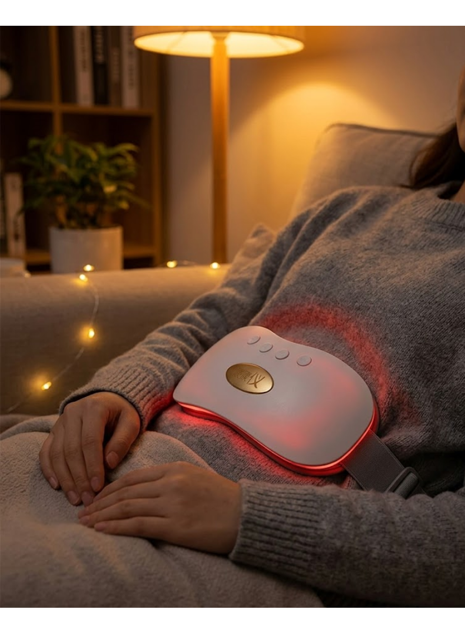 Şarjlı Kızılötesi Isı Terapili Titreşimli Bel ve Rahim Destek Kemeri USB 45-50 Derece Ayarlı