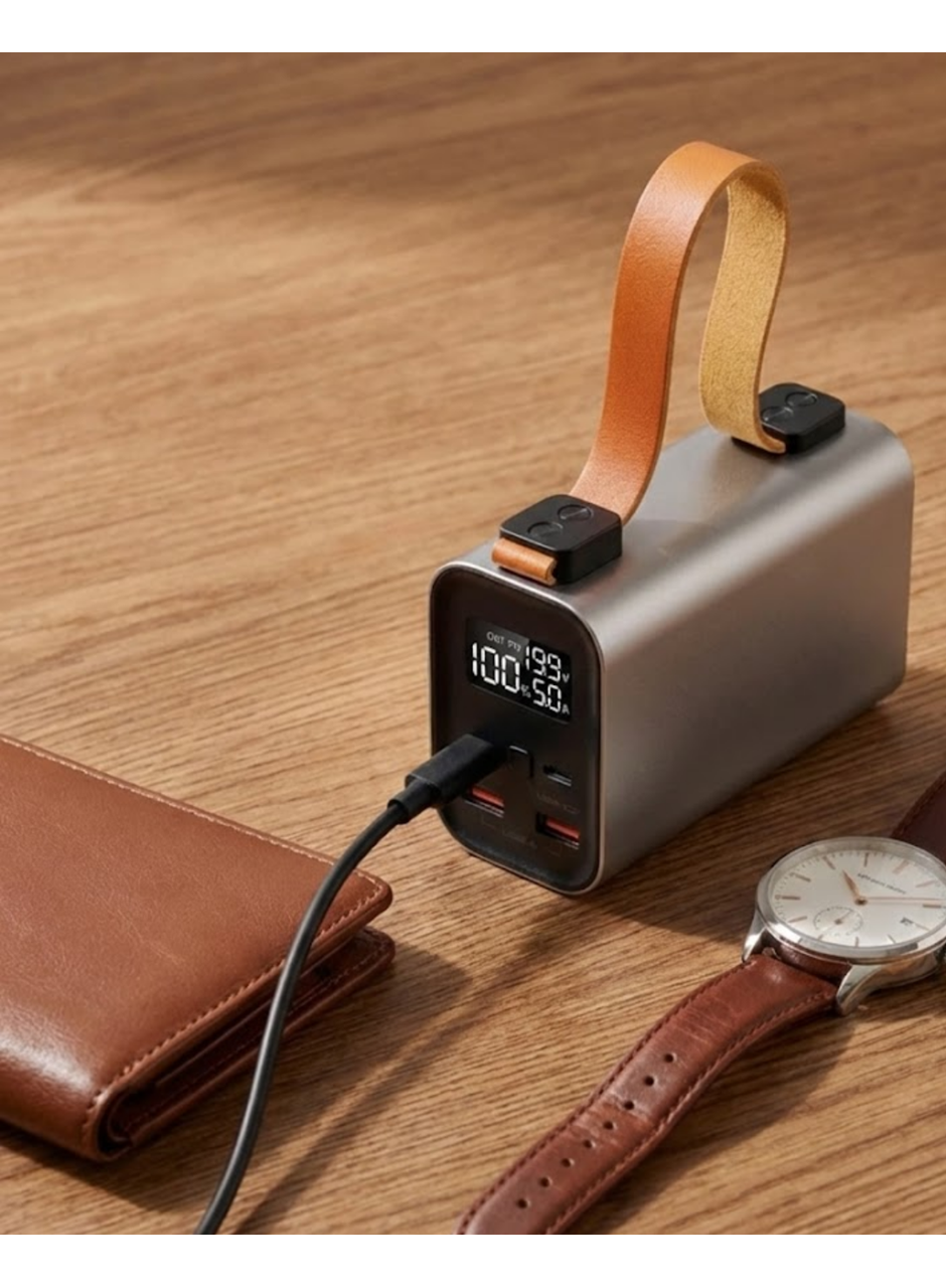 50000 mAh Güçlü Powerbank Dijital Göstergeli Çoklu USB Çıkışlı