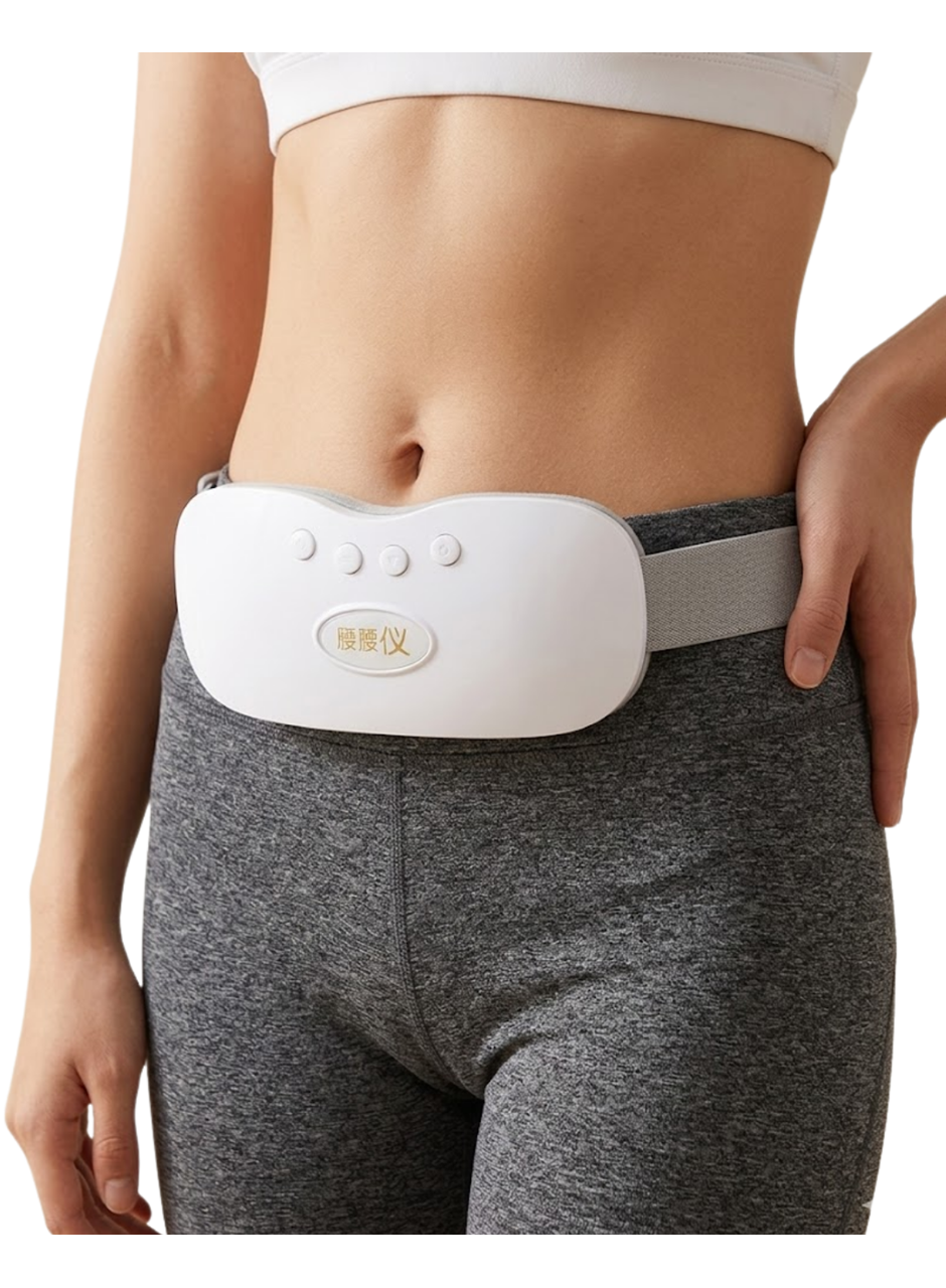 Şarjlı Kızılötesi Isı Terapili Titreşimli Bel ve Rahim Destek Kemeri USB 45-50 Derece Ayarlı