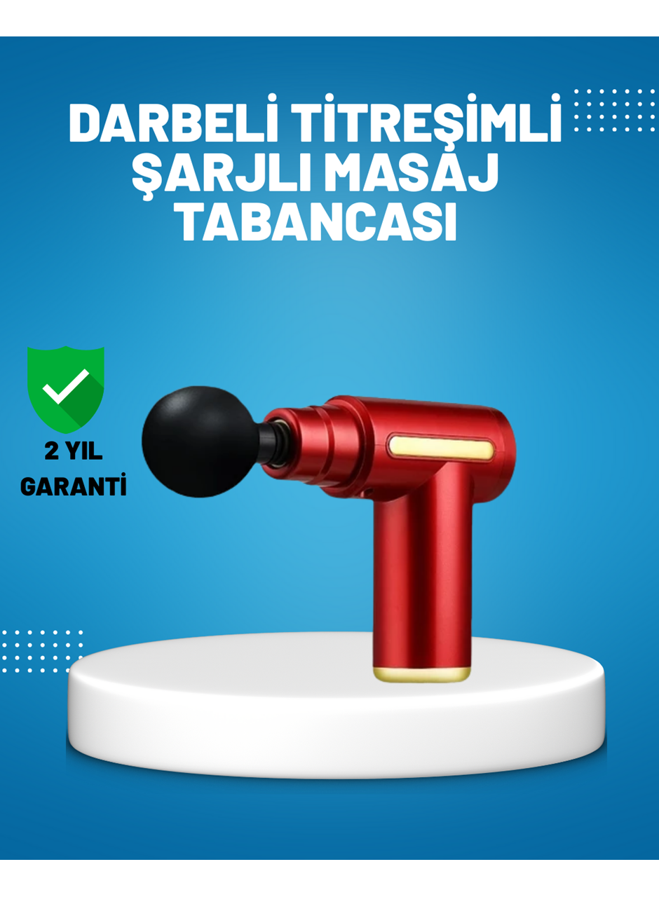 Titreşimli Masaj Tabancası 4 Başlıklı 6 Hız Ayarlı Kas Rahatlatıcı