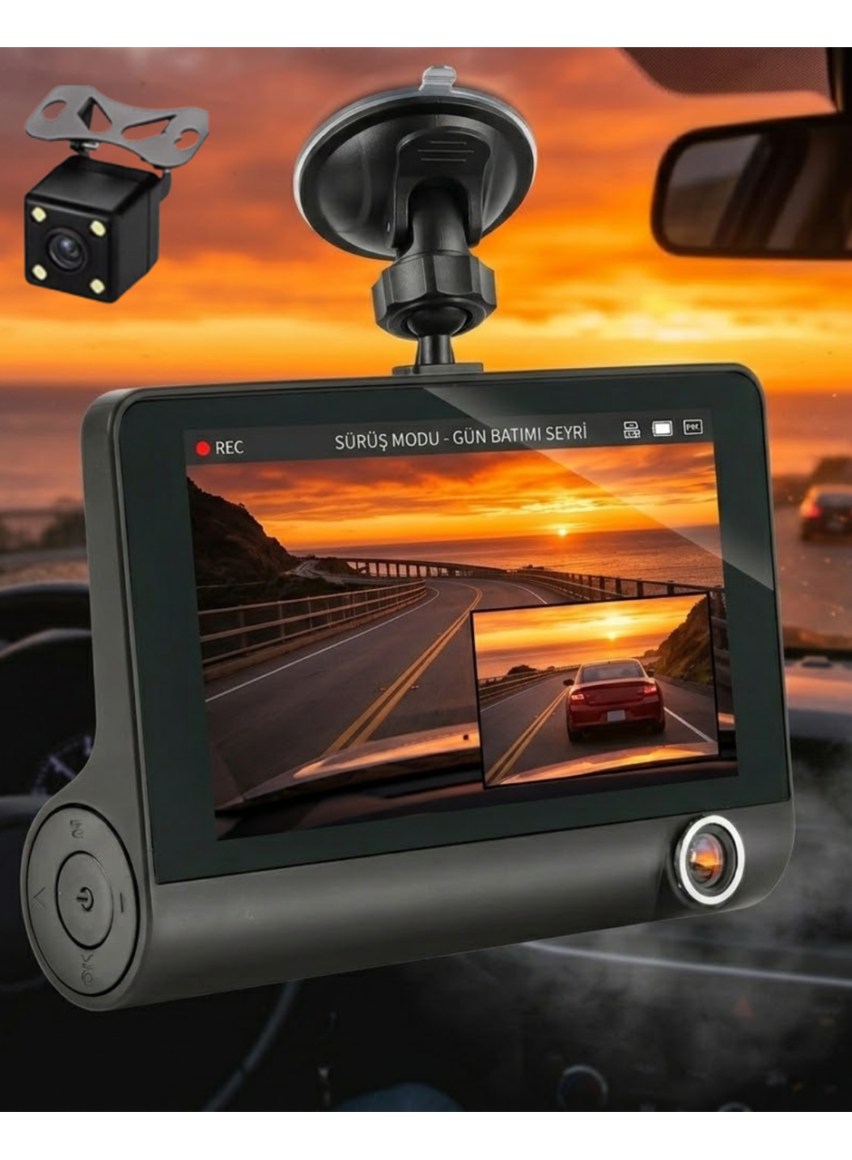 Çift Lens Araç Güvenlik Kamerası G Sensörlü Full HD