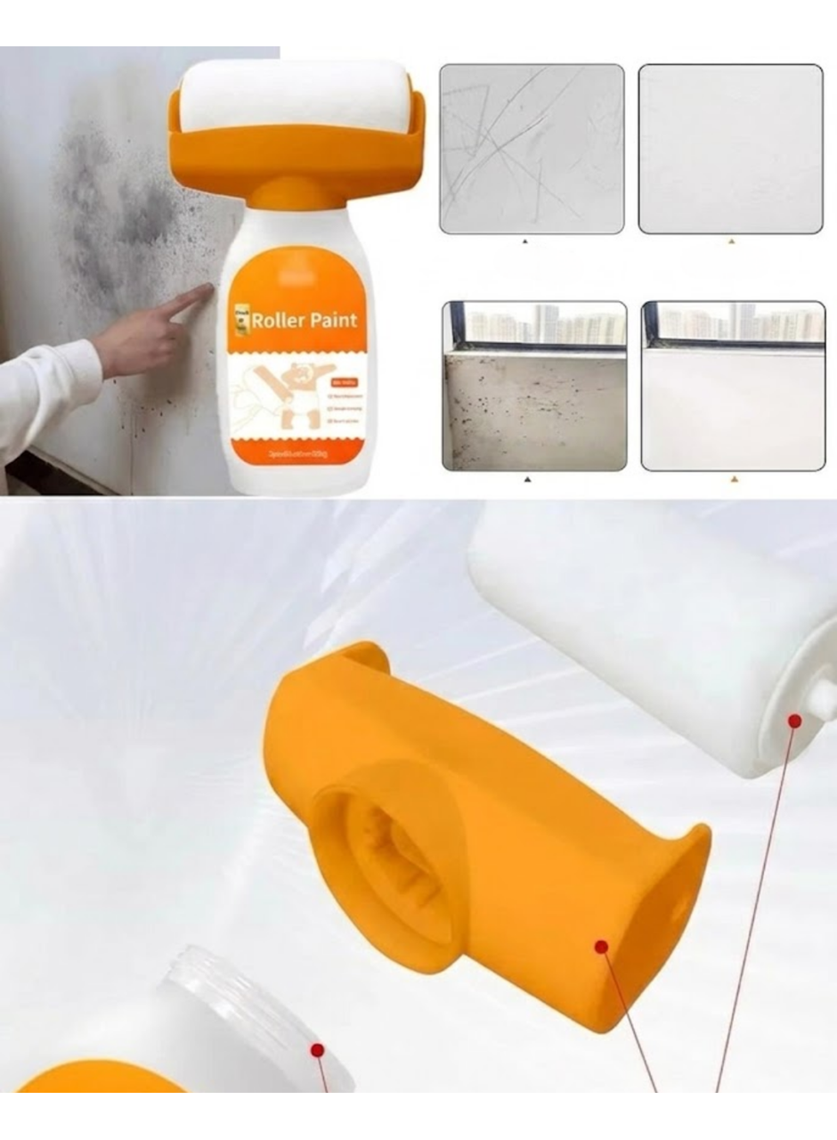Çok Fonksiyonlu Duvar Rötuş Rulosu Hazneli Pratik Boyama Aleti