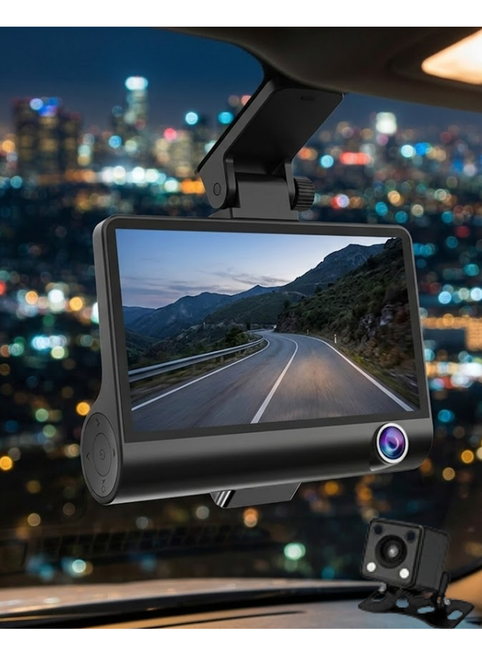 Çift Kameralı Araç İçi Kamera Full HD 1080P Gece Görüş ve Park Modlu