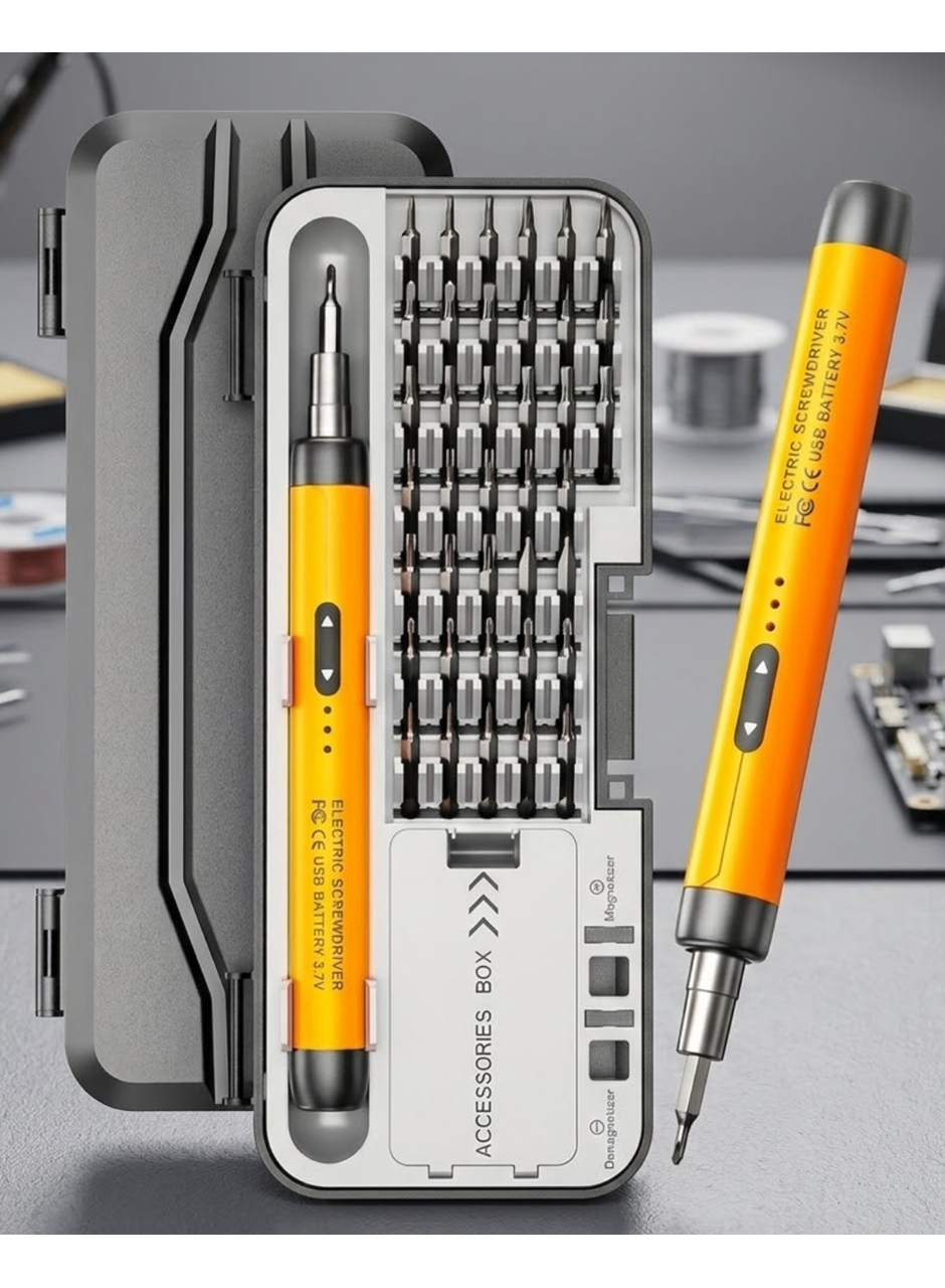 Type C Şarjlı Mini Elektrikli Tornavida 38 Uçlu Manyetik Tamir Kiti