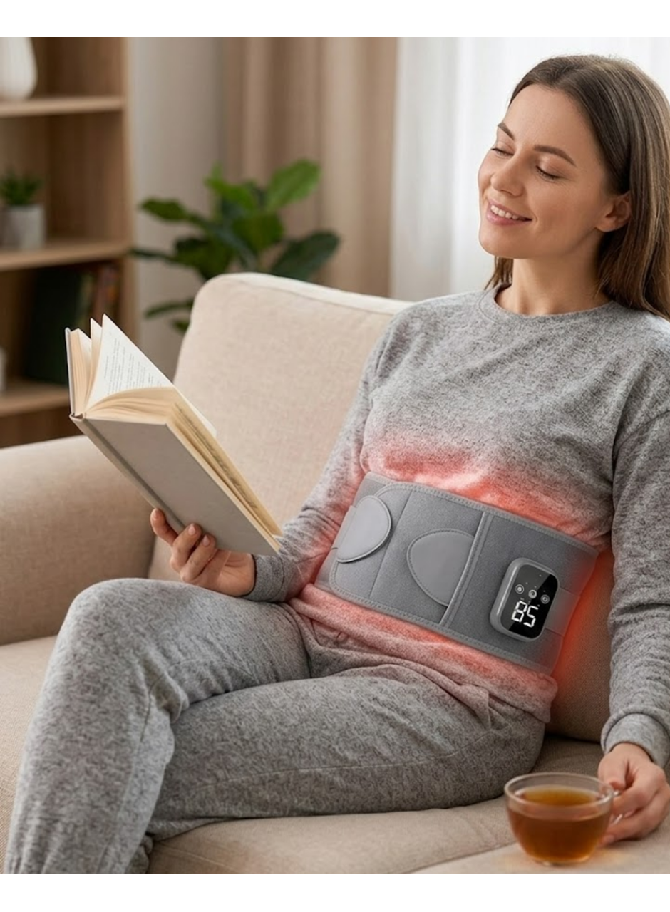 Kablosuz Isı Terapili Bel Kemeri 3 Masaj Modlu USB Şarjlı Tasarım