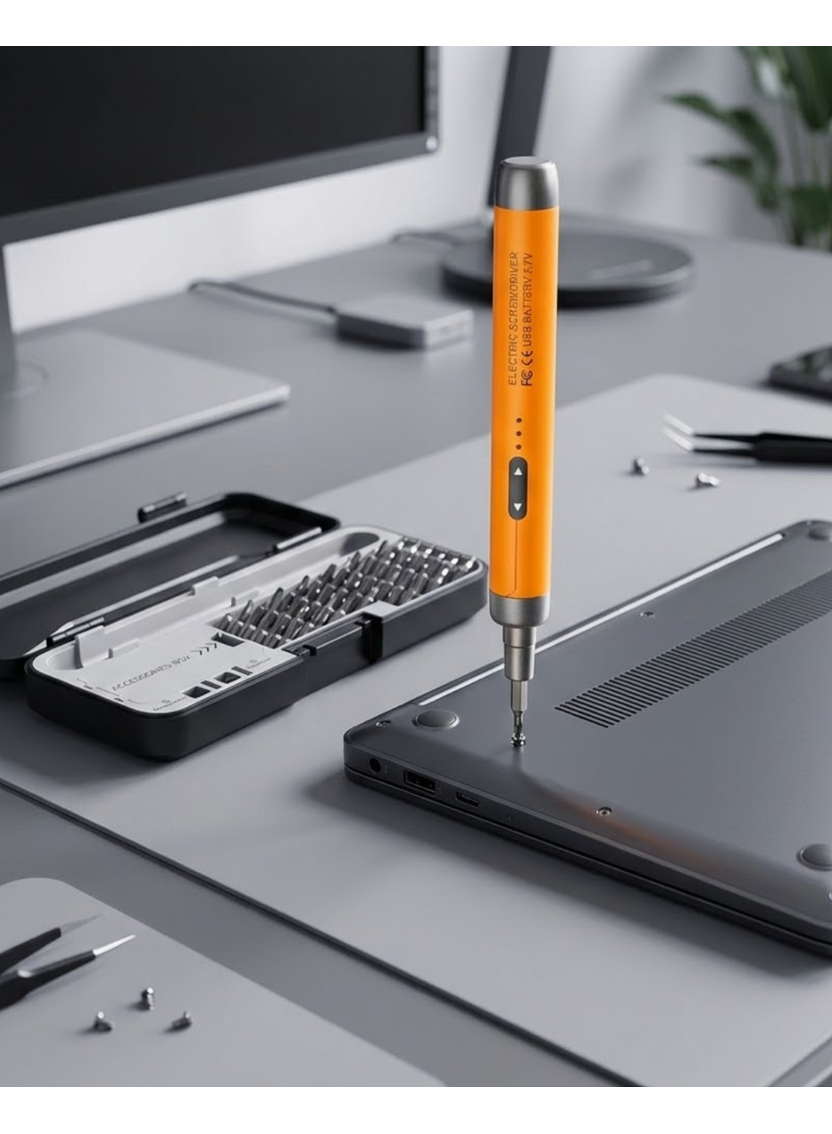 Kablosuz Şarjlı Elektrikli Tornavida Seti 38 Uçlu Type C Li Pil Hassas Tamir Seti