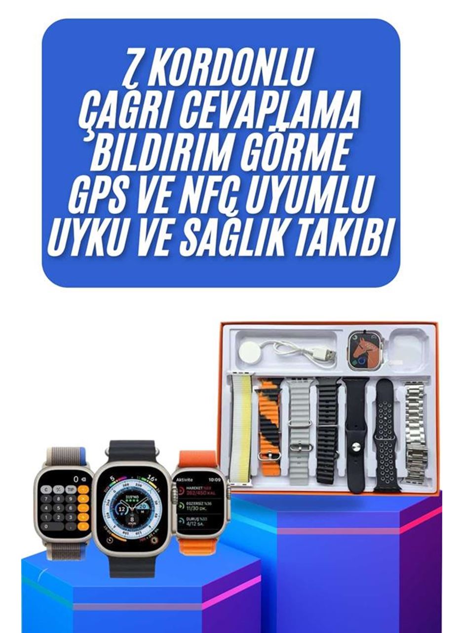 yeni nesil Unısex 7 Kordonlu Çok Fonksiyonlu Nabız Ölçer Uyku ve Sağlık Takibi