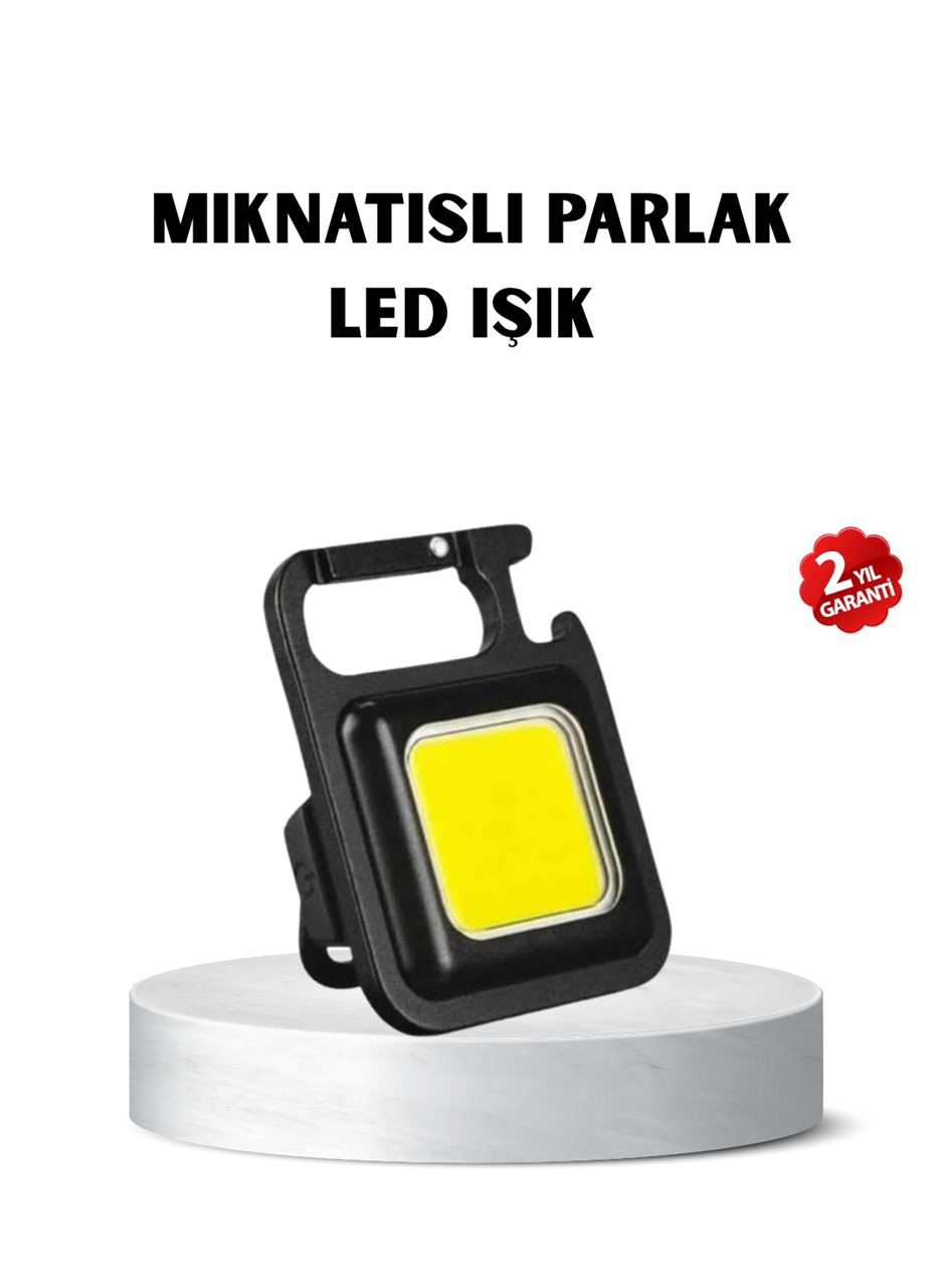 USB Type-C Şarjlı Mini Fener – Manyetik, Katlanabilir ve Şişe Açacaklı Tasarım