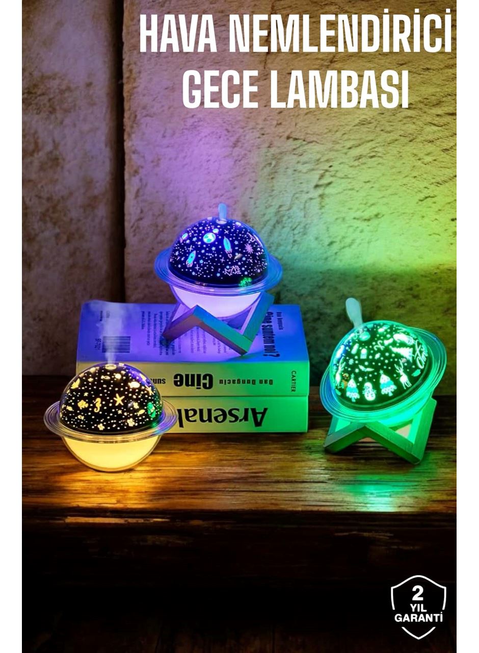 Hava Nemlendirici Masa ve Gece Lambası USB Projeksiyon Aromaterapi