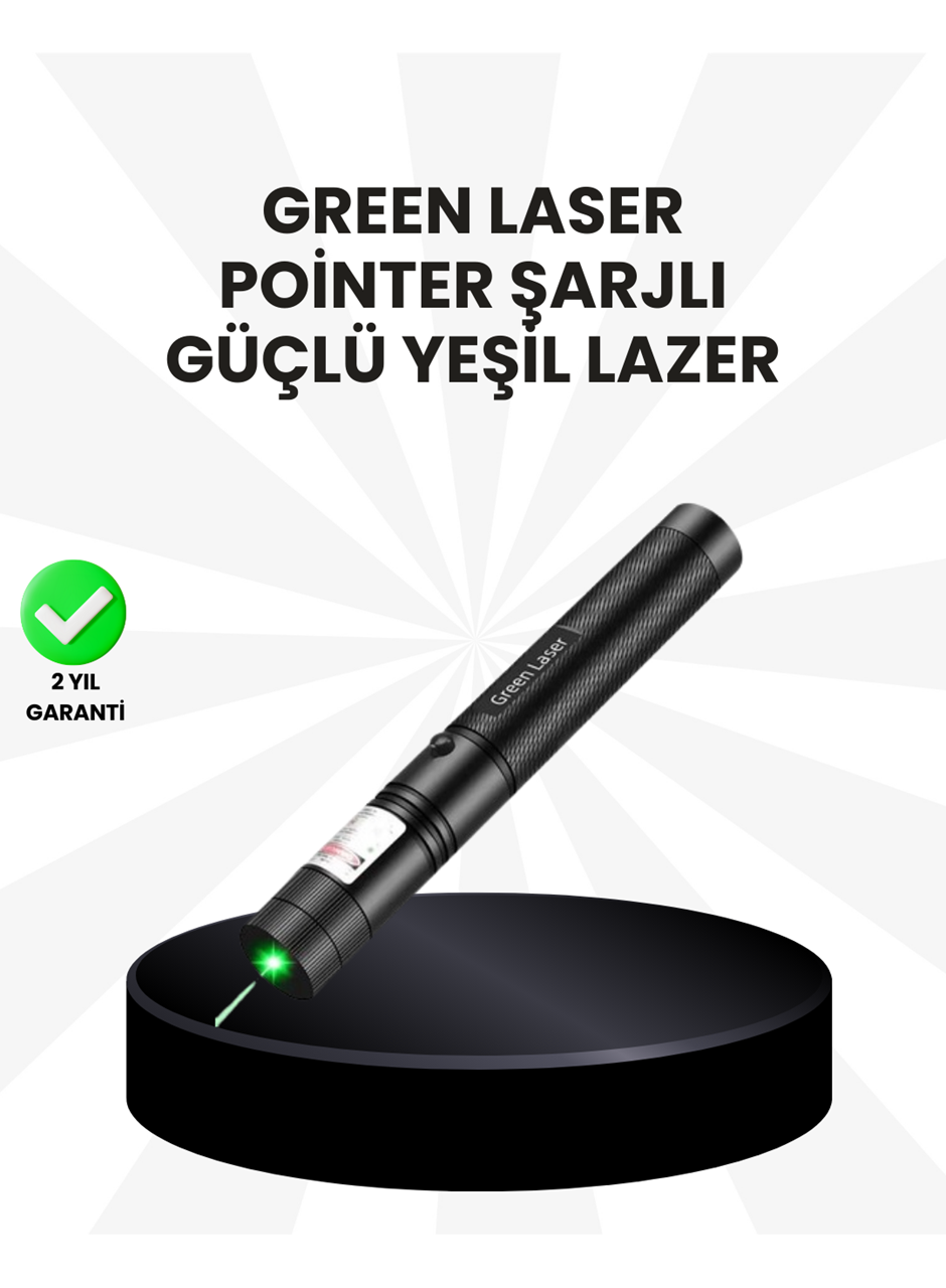 Yüksek Güçlü Yeşil Lazer Pointer 5000mW Şarjlı