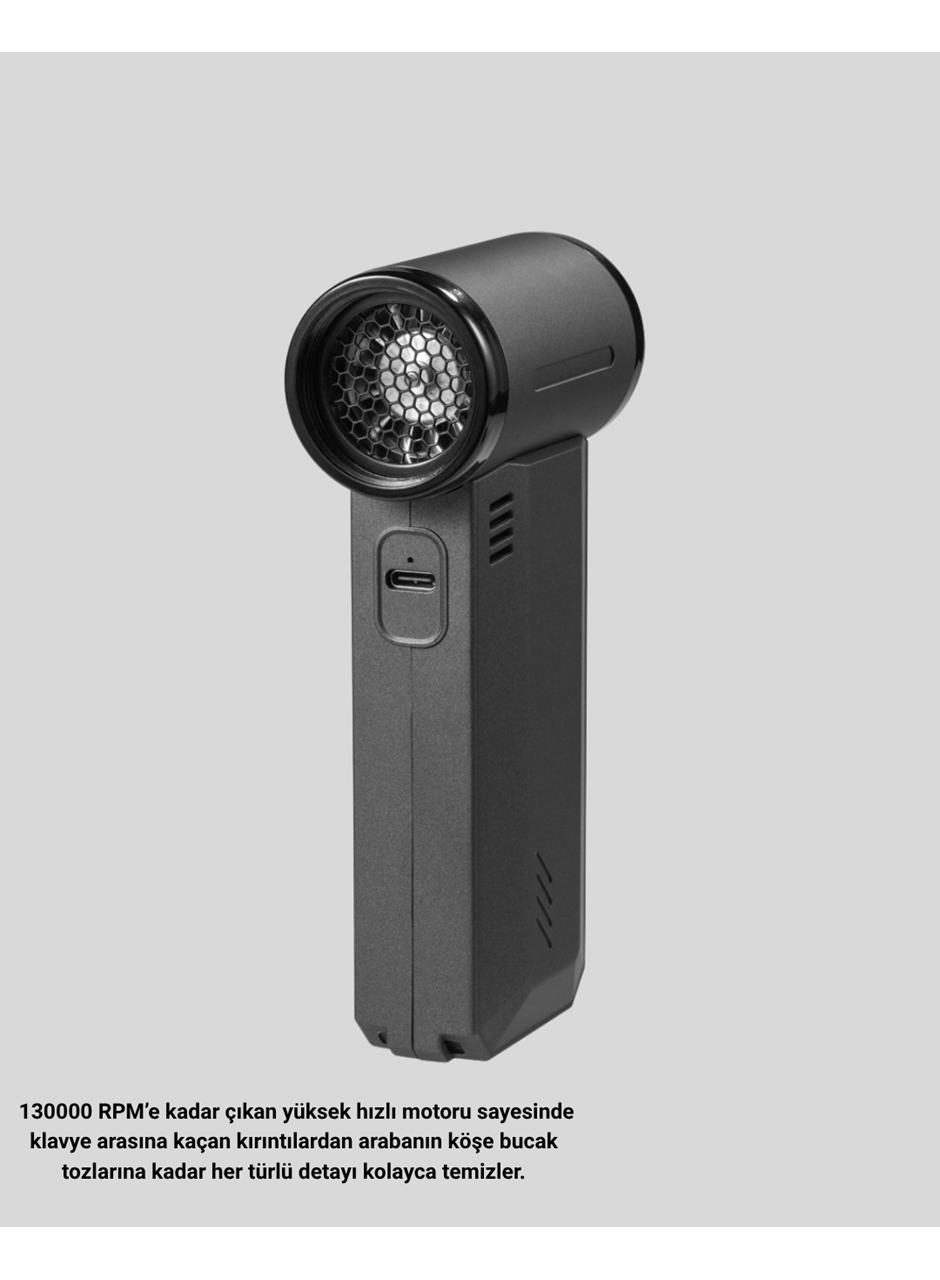 130000 RPM Çok Fonksiyonlu Şarjlı Hava Üfleme ve Vakum Temizlik Cihazı