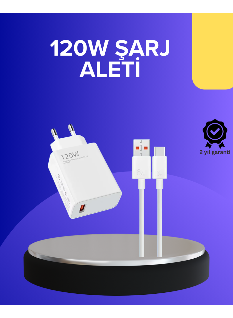 120 Watt Hızlı Şarj Adaptörü Samsung S20 S21 S22 S23 Uyumlu