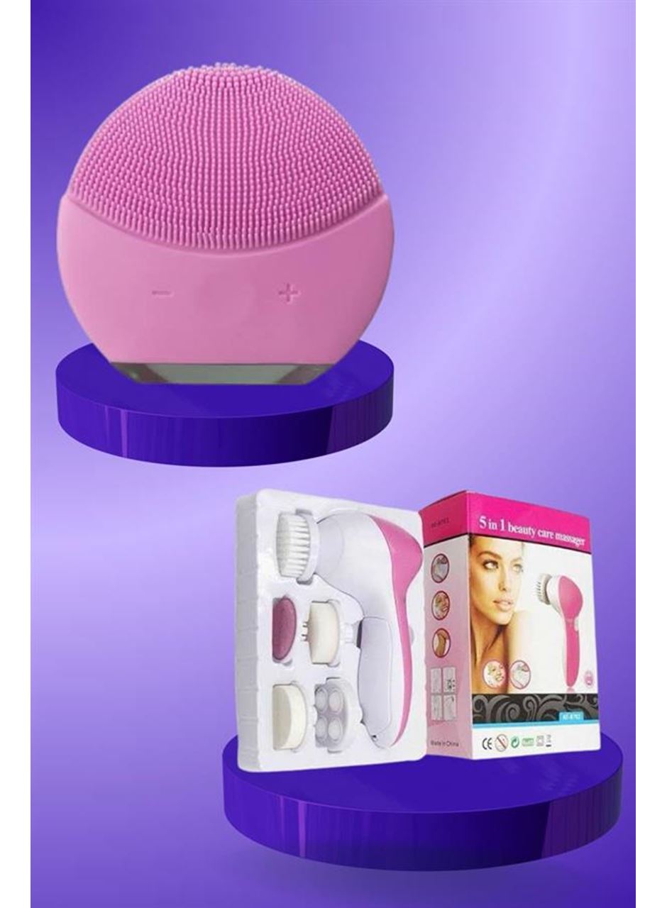 İkili Cilt Bakım Seti 5 Başlıklı Yüz Temizleme ve Masaj Aleti Canlandırıcı ve Onarıcı