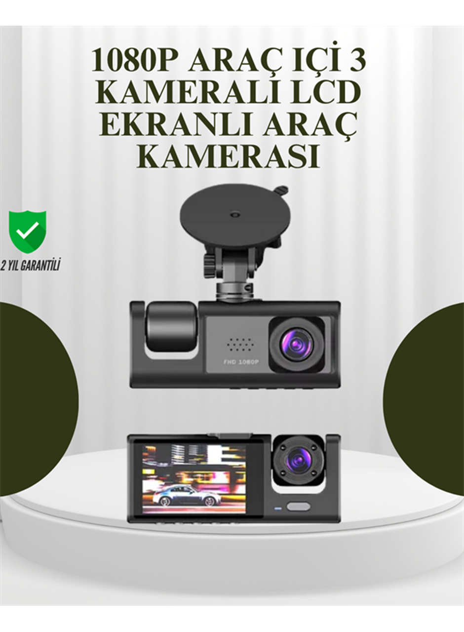G-Sensörlü 3'lü Kayıtlı Araç Kamerası