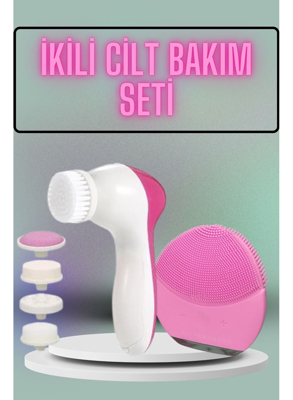 İkili Cilt Bakım Seti 5 Başlıklı Yüz Temizleme ve Masaj Aleti Canlandırıcı ve Onarıcı