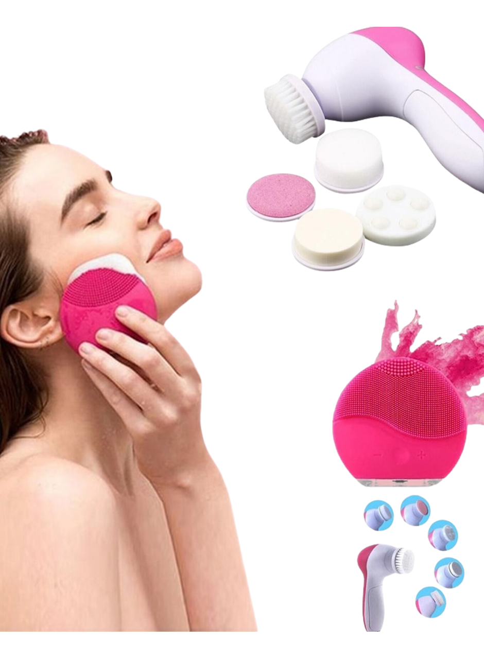 İkili Cilt Bakım Seti 5 Başlıklı Yüz Temizleme ve Masaj Aleti Canlandırıcı ve Onarıcı