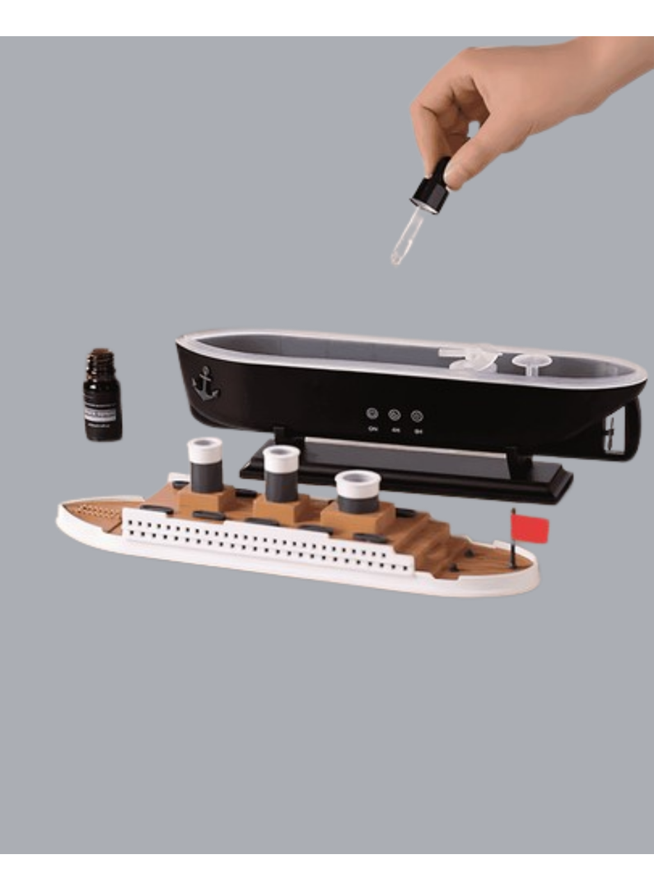 Ultra Sessiz Titanik Gemi LED Işıklı Aroma Difüzörü Oda Nemlendirici